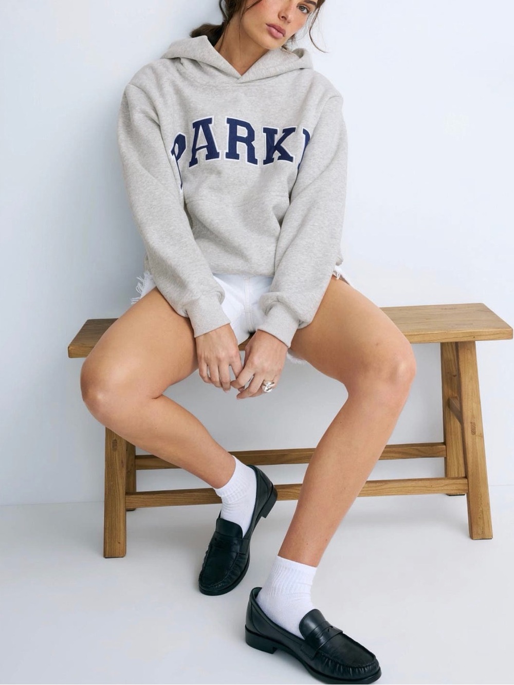 PARKE Grey Logo Hoodie Sweatshirt